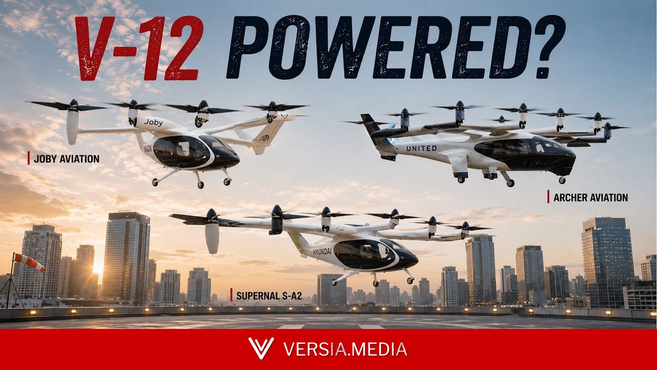 Hypercar Electric Motor Tech Teams Up With a Quad-Turbo Diesel V-12 to Boost eVTOL Range